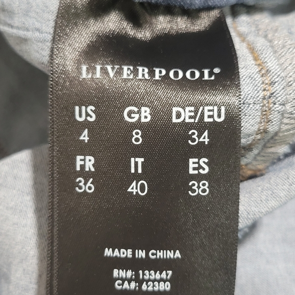 Liverpool Women's The Pull-On Moto Jean Jeggings Size 4/27 Blue Stretch - Picture 12 of 14